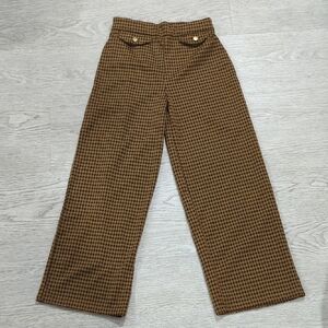 Brown Houndstooth Kids Formal Pants
